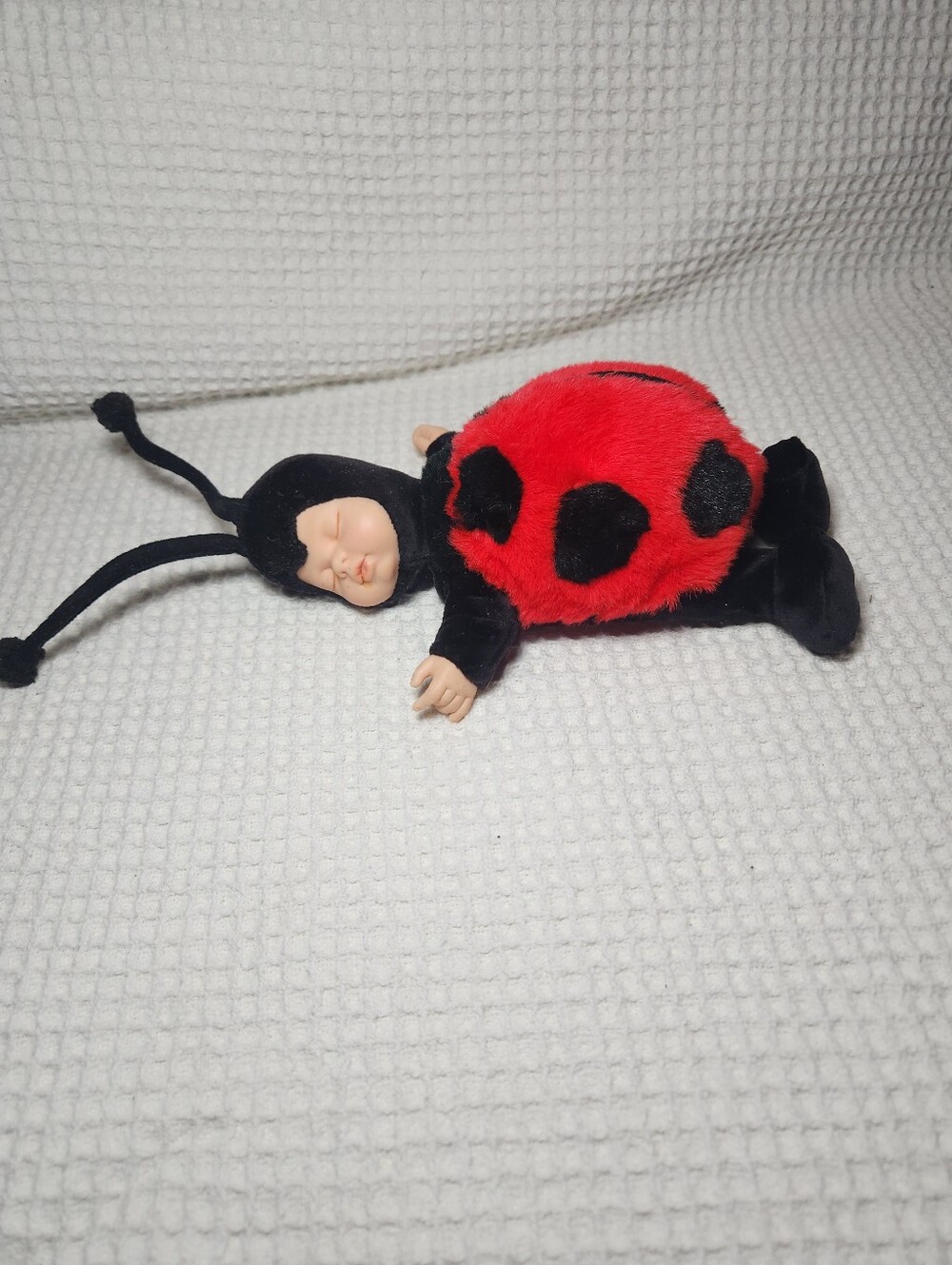 vintage Anne Geddes ladybug sleeping baby doll